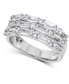 Arabella Cubic Zirconia Baguette Band In Sterling Silver In Silver