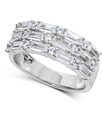 Arabella Cubic Zirconia Baguette Band In Sterling Silver