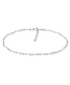 Giani Bernini Paperclip Link Ankle Bracelet In Sterling Silver And 18k Over Silver, Created For Macy's In Silver