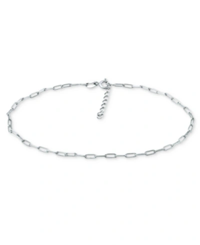Giani Bernini Paperclip Link Ankle Bracelet In Sterling Silver And 18k Over Silver, Created For Macy's
