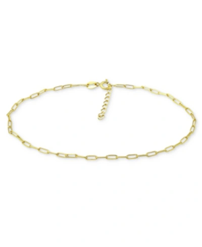 Giani Bernini Paperclip Link Ankle Bracelet In Sterling Silver And 18k Over Silver, Created For Macy's In Gold Over Silver