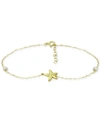 Giani Bernini Cultured Freshwater Pearl (4mm) & Starfish Ankle Bracelet In 18k Gold-plated Sterling Silver, Create In Gold On Silver