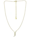 Giani Bernini Cubic Zirconia Double Curve 16" Statement Necklace, Created For Macy's In Gold Over Silver