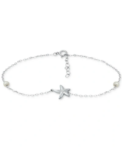 Giani Bernini Cultured Freshwater Pearl (4mm) & Starfish Ankle Bracelet In 18k Gold-plated Sterling Silver, Create