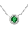 GIANI BERNINI GREEN CUBIC ZIRCONIA FRAMED 16" PENDANT NECKLACE, CREATED FOR MACY'S