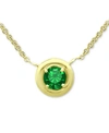 Giani Bernini Green Cubic Zirconia Framed 16" Pendant Necklace, Created For Macy's In Gold Over Silver