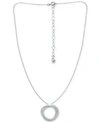 Giani Bernini Cubic Zirconia Twisted Circle 16" Pendant Necklace, Created For Macy's In Silver
