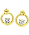Giani Bernini Cubic Zirconia Circle Stud Earrings, Created For Macy's In Yellow Gold Over Silver