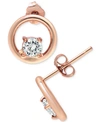 Giani Bernini Cubic Zirconia Circle Stud Earrings, Created For Macy's In Rose Gold Over Silver