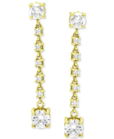 Giani Bernini Cubic Zirconia Linear Drop Earrings, Created For Macy's In Yellow Gold Over Silver