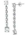 Giani Bernini Cubic Zirconia Linear Drop Earrings, Created For Macy's In Silver