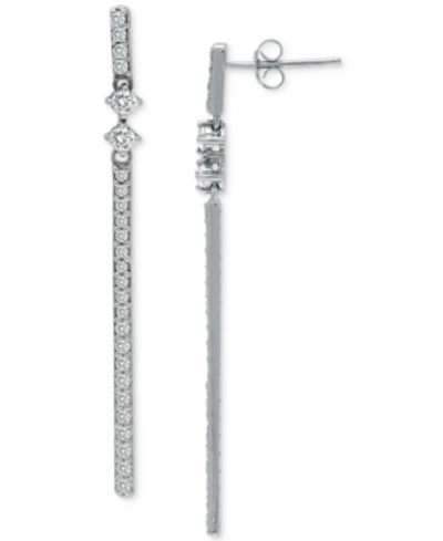 Giani Bernini Cubic Zirconia Linear Bar Drop Earrings, Created For Macy's In Silver