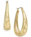 Style & Co Hammered Oval Hoop Earrings, Exclusively At Macy's In Gold