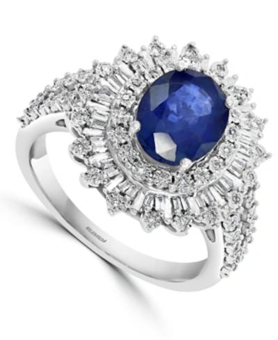 Effy Collection Effy Ruby (1-7/8 Ct. T.w.) & Diamond (1/4 Ct. T.w.) Halo Statement Ring In 14k White Gold (also In S In Sapphire