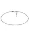 Giani Bernini Double Chain Link Ankle Bracelet In Sterling Silver And 18k Over Silver, Created For Macy's In Silver