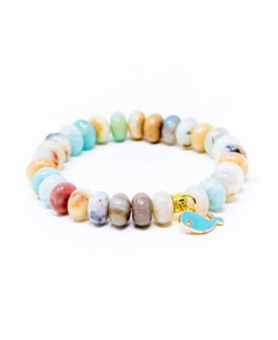 Katie's Cottage Barn Whale Hello There Gemstone Give Back Bracelet In Multi