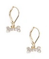 Pet Friends Jewelry Pave Bone Drop Earring In Silver-tone