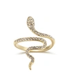 Unwritten Crystal Snake Bypass Ring In Gold-tone