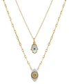 Unwritten 2 Pc. Set Hamsa Hand & Evil Eye Pendant Necklaces In Silver-plate & Gold-flash, 16" + 2" Extender In Gold