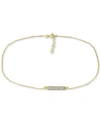Giani Bernini Cubic Zirconia Bar Ankle Bracelet, Created For Macy's In Gold Over Silver
