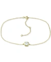 Giani Bernini Cubic Zirconia Bezel Ankle Bracelet, Created For Macy's In Gold Over Silver
