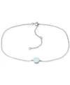 Giani Bernini Lab-grown Opal Ankle Bracelet (also In Cubic Zirconia), Created For Macy's In Opal Silver