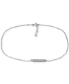 Giani Bernini Cubic Zirconia Bar Ankle Bracelet, Created For Macy's In Sterling Silver