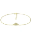 Giani Bernini Cubic Zirconia Star Ankle Bracelet, Created For Macy's In Gold Over Silver