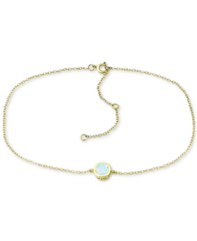 GIANI BERNINI LAB-GROWN OPAL ANKLE BRACELET (ALSO IN CUBIC ZIRCONIA), CREATED FOR MACY'S