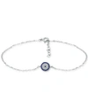 Giani Bernini Cubic Zirconia Evil Eye Ankle Bracelet In Sterling Silver, Created For Macy's In Sterling Silver
