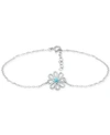 Giani Bernini Cubic Zirconia Ankle Bracelet In Sterling Silver (also In Lab-created Pink Sapphire), Created For Ma In Light Blue