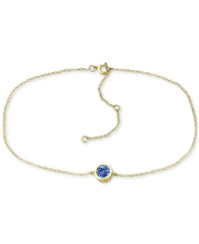 Giani Bernini Lab-grown Opal Ankle Bracelet (also In Cubic Zirconia), Created For Macy's In Purple Gold Over Silver