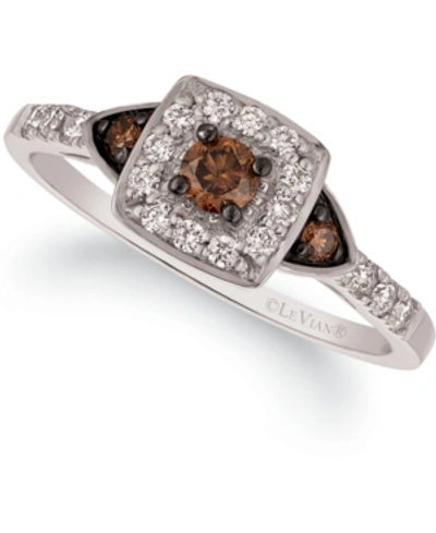 Le Vian Chocolate By Petite  Chocolate And White Diamond Ring (3/8 Ct. T.w.) In 14k Rose, Yellow Or W In White Gold