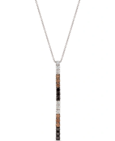 Le Vian Chocolate Layer Cake Blackberry Diamonds, Chocolate Diamonds & Nude Diamonds 18" Pendant Necklace (1 In White Gold