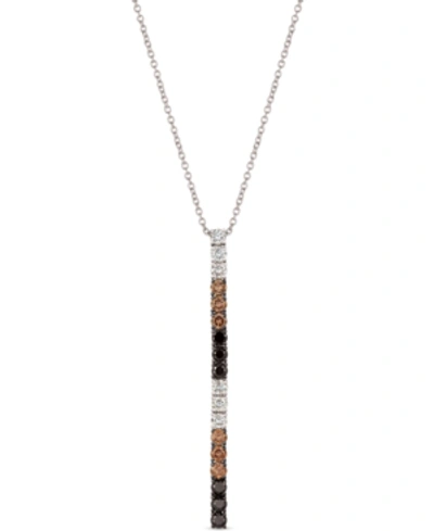 LE VIAN CHOCOLATE LAYER CAKE BLACKBERRY DIAMONDS, CHOCOLATE DIAMONDS & NUDE DIAMONDS 18" PENDANT NECKLACE (1