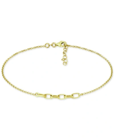Giani Bernini Large Link Ankle Bracelet In 18k Gold-plated Sterling Silver & Sterling Silver, Created For Macy's In Gold Over Silver