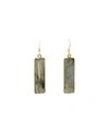 ROBERTA SHER DESIGNS BAR BEZEL SET LABRADORITE EARRINGS WITH 14K GOLD FILL EARWIRES