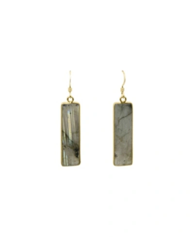 Roberta Sher Designs Bar Bezel Set Labradorite Earrings With 14k Gold Fill Earwires In Gold - Fill