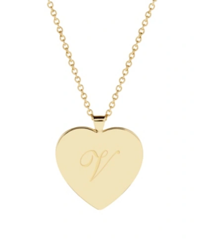 Brook & York Isabel Initial Heart Gold-plated Pendant Necklace In Gold - V