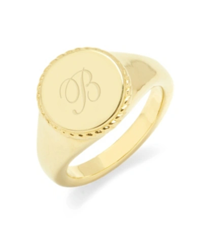 Brook & York Charlie Initial Signet Gold-plated Ring In Gold - B