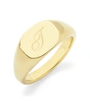 Brook & York Reagan Initial Signet Gold-plated Ring In Gold - T