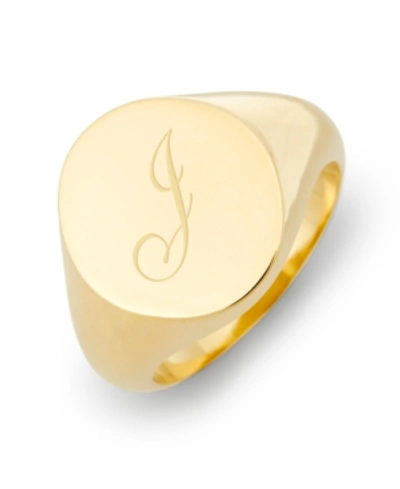 Brook & York Claire Initial Signet Gold-plated Ring In Gold - J