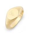 Brook & York Claire Petite Initial Signet Gold-plated Ring In Gold - C