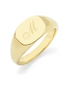 BROOK & YORK REAGAN INITIAL SIGNET GOLD-PLATED RING