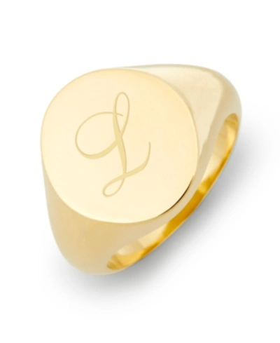 Brook & York Claire Initial Signet Gold-plated Ring In Gold - L