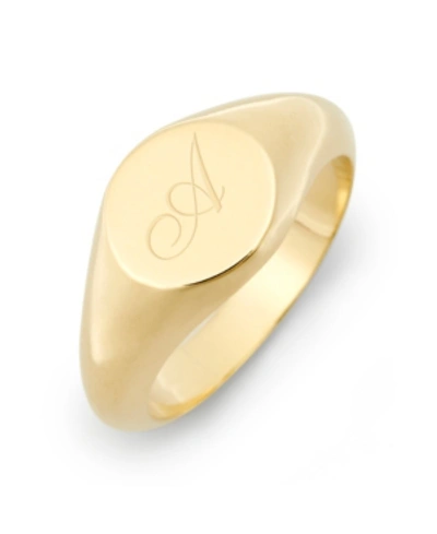 Brook & York Claire Petite Initial Signet Gold-plated Ring In Gold - A