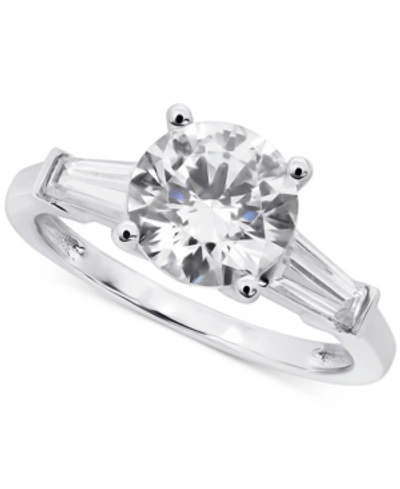 Arabella Cubic Zirconia Engagement Ring In 14k White Gold