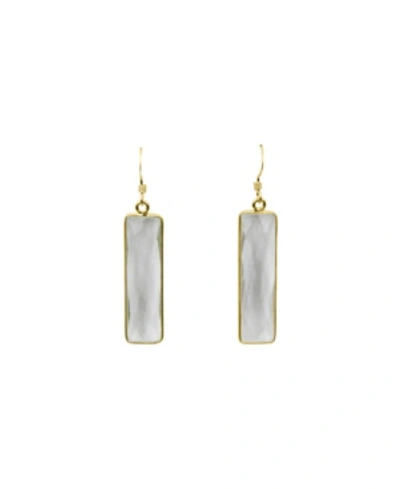 Roberta Sher Designs Bar Bezel Set Moonstone Earrings With 14k Gold Fill Earwires In Gold - Fill