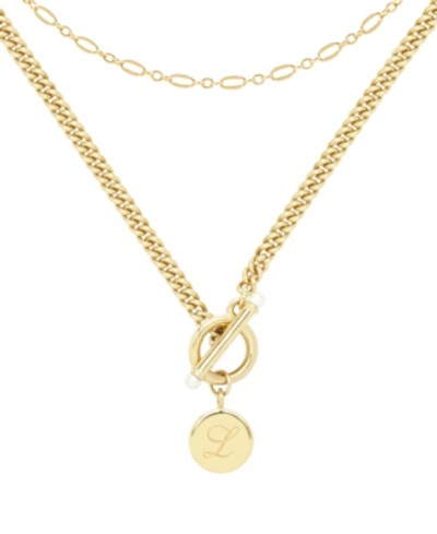 Brook & York 14k Gold Plated Stella Initial Layering Necklace Set In Gold - L