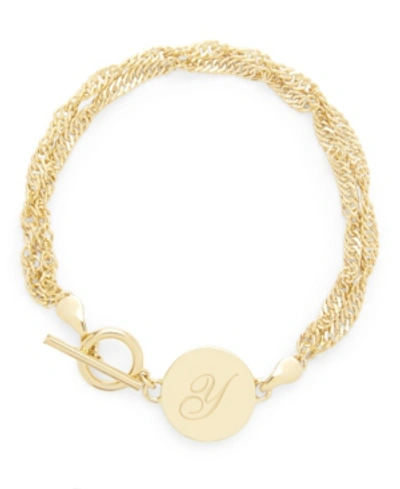 Brook & York 14k Gold Plated Sophie Initial Toggle Bracelet In Gold - Y